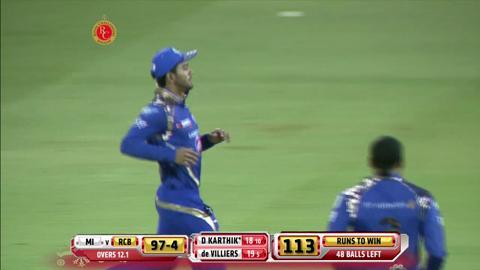 M16: RCB vs MI – Dinesh Karthik Wicket