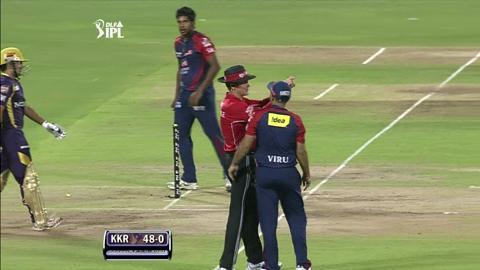 Match 73 KKR vs DD – Gambhir's Wicket