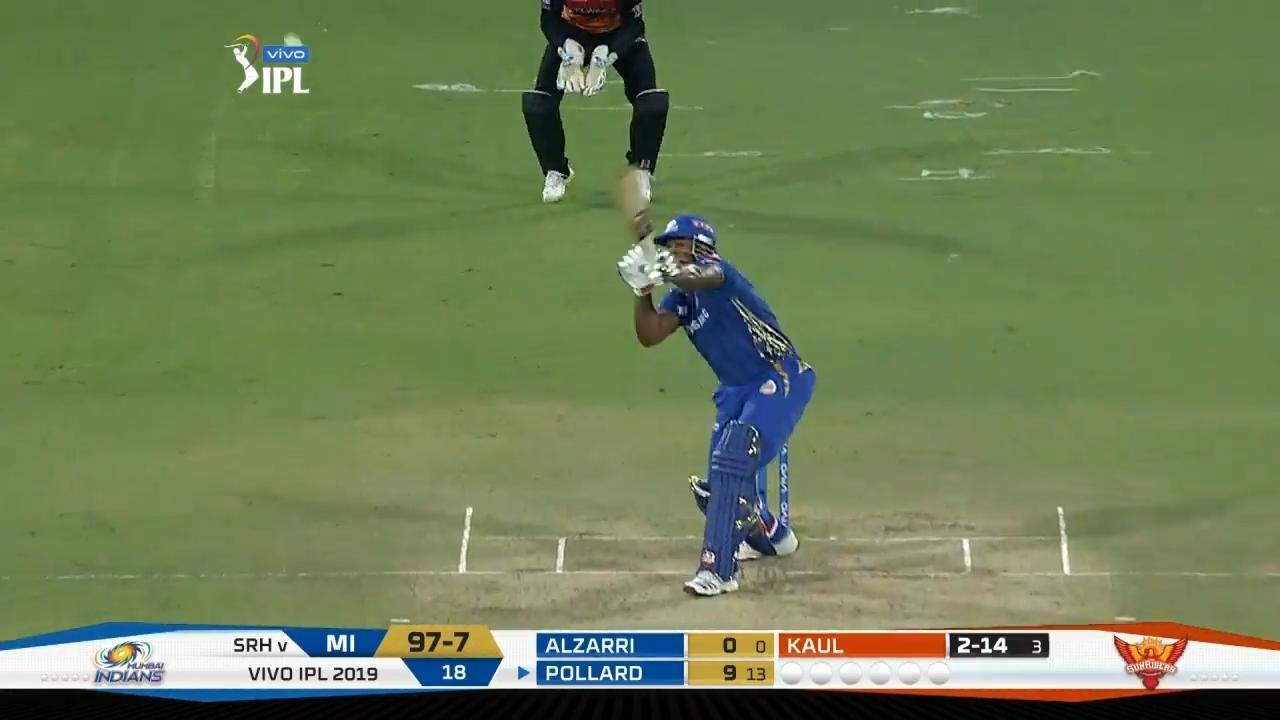 M19: SRH vs MI – Kieron Pollard Six