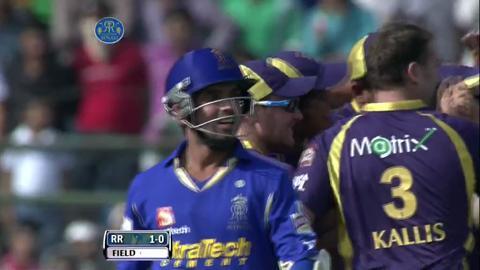Match 7 RR vs KKR – Rahane's Wicket