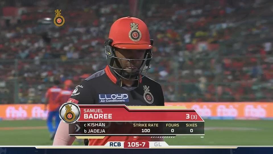 M31: RCB vs GL – Samuel Badree Wicket background