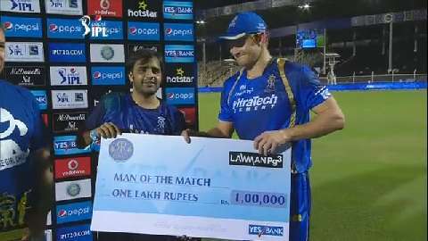 M54: RR vs KKR – Man of the Match – Shane Watson