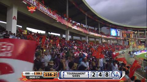 M19: SRH vs KKR – Naman Ojha Six
