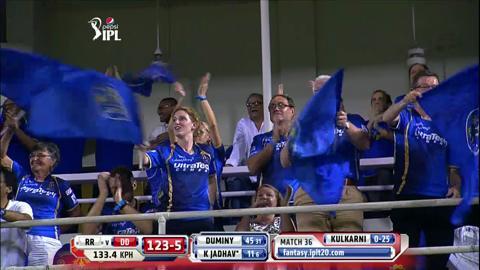 M36: RR vs DD – Kedar Jadhav Wicket background