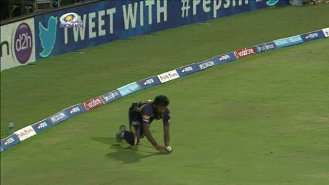 M53: MI vs KKR – Ambati Rayudu Wicket background