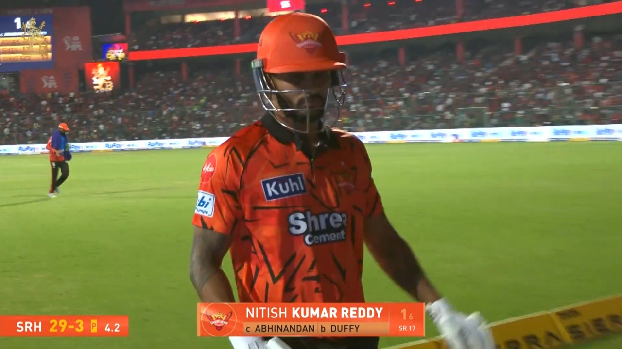 IPL 2026 M01: RCB vs SRH - Nitish Kumar Reddy Wicket