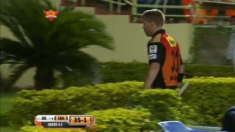 M11: SRH vs RR – David Warner Wicket