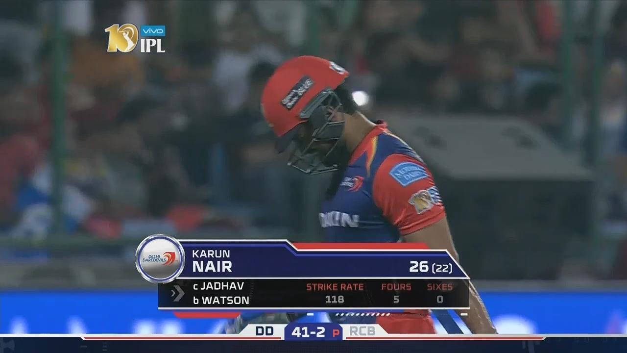 M56: DD vs RCB – Karun Nair Wicket