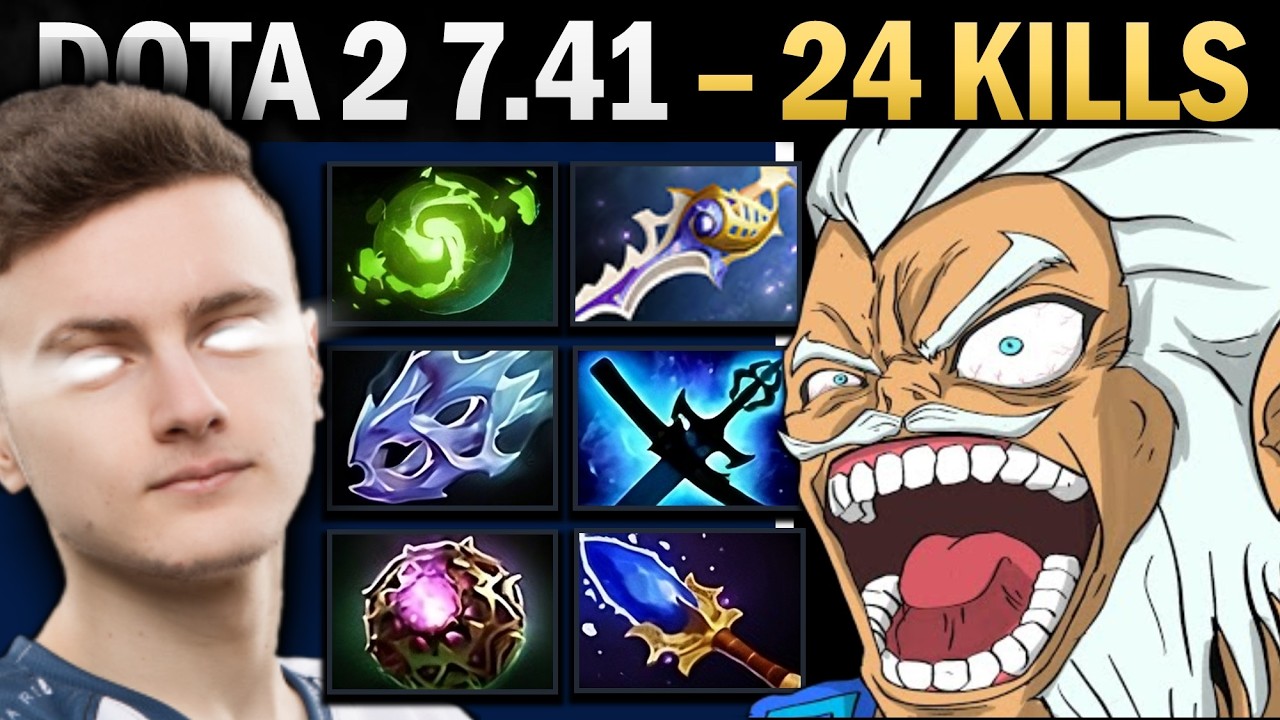 Zeus Dota 2 7.41 with 24 Kills and Rapier - Dota 2 Gameplay background