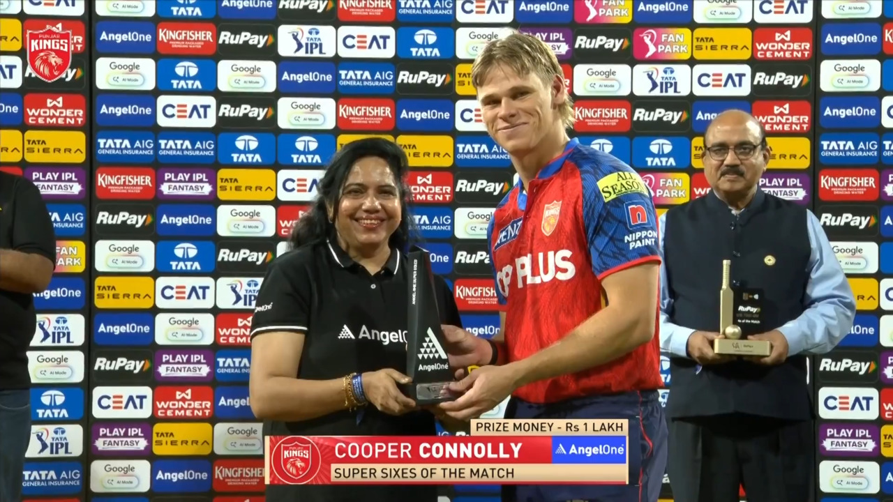 IPL 2026 M04: PBKS vs GT - Angel One Super Sixes of the Match - Cooper Connolly