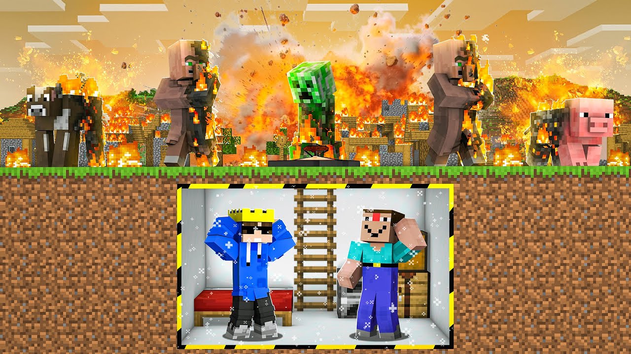 We Created BUNKER to Survive HOT WEATHER in Minecraft