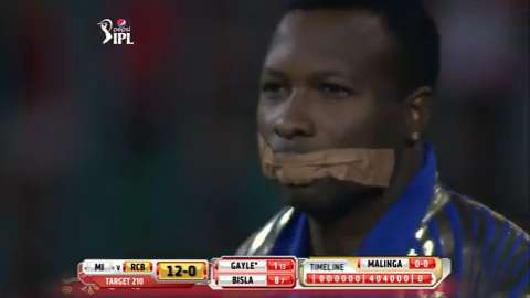 M16: RCB vs MI – Pollard's cheeky message to the umpires background