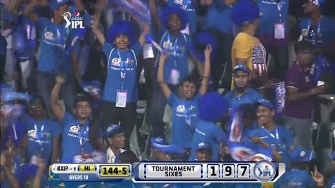 M22: MI vs KXIP– Aditya Tare Six