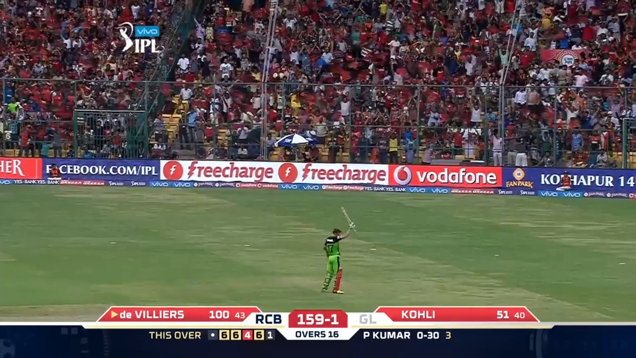 M44: RCB vs GL – AB de Villiers 129*