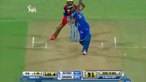 M46: MI vs RCB – Ambati Rayudu Six