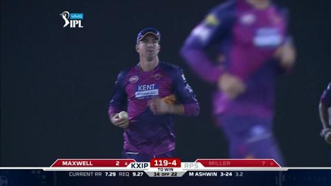 M10: KXIP vs RPS – David Miller Wicket