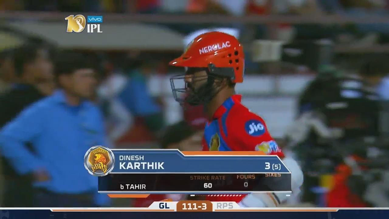 M13: GL vs RPS – Dinesh Karthik Wicket