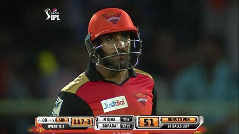 M13: SRH vs DD – Ravi Bopara Six