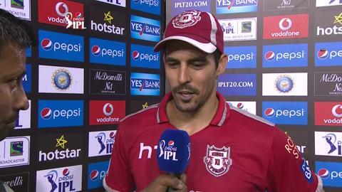 M27: KXIP vs SRH – Mitchell Johnson Interview background