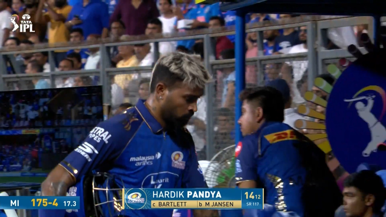IPL 2026 M24: MI vs PBKS - Hardik Pandya Wicket