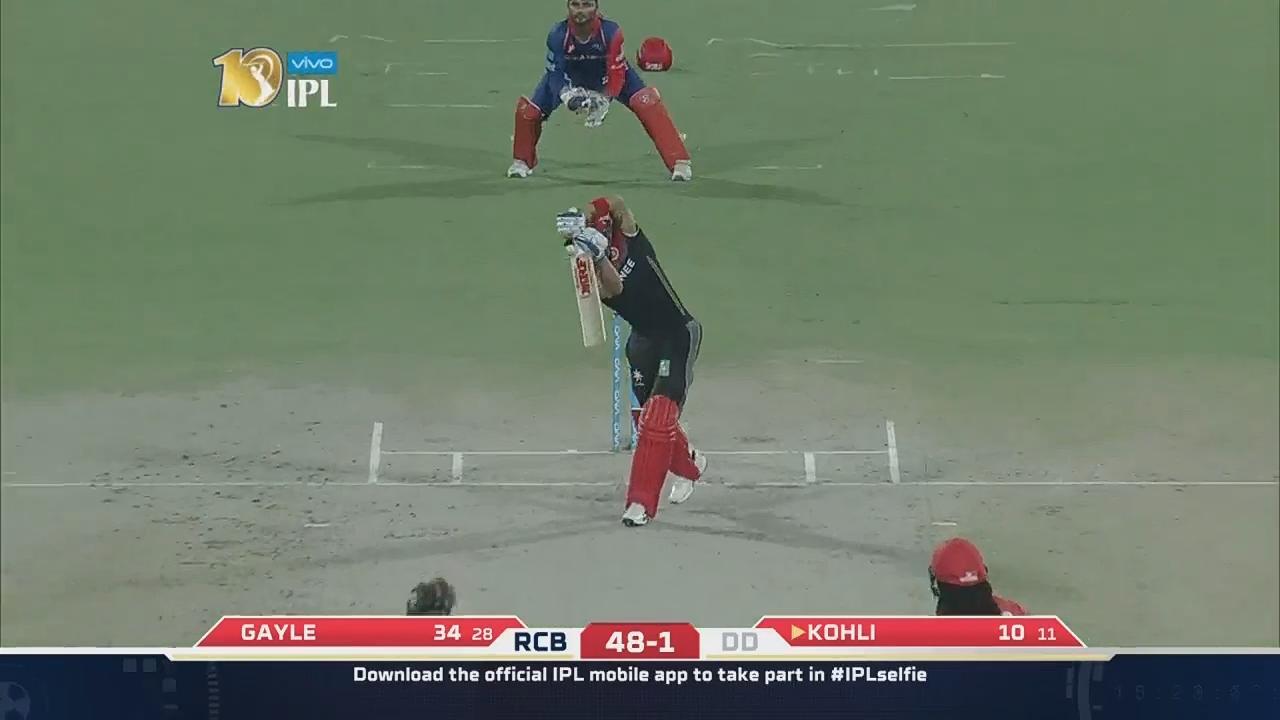 M56: DD vs RCB – Virat Kohli Six