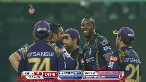 M42: KKR vs DD – Angelo Mathews Wicket background