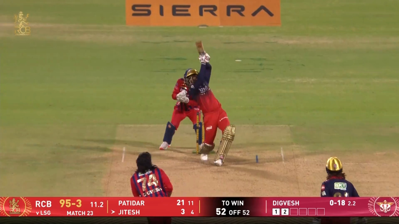 IPL 2026 M23: RCB vs LSG - Jitesh Sharma Six