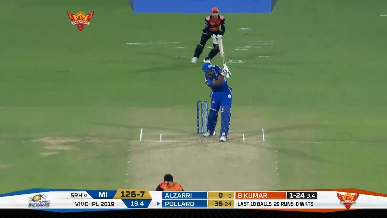 M19: SRH vs MI – Kieron Pollard Six background
