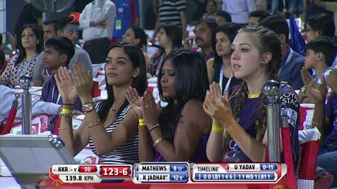 M17: DD vs KKR – Kedar Jadhav Wicket background