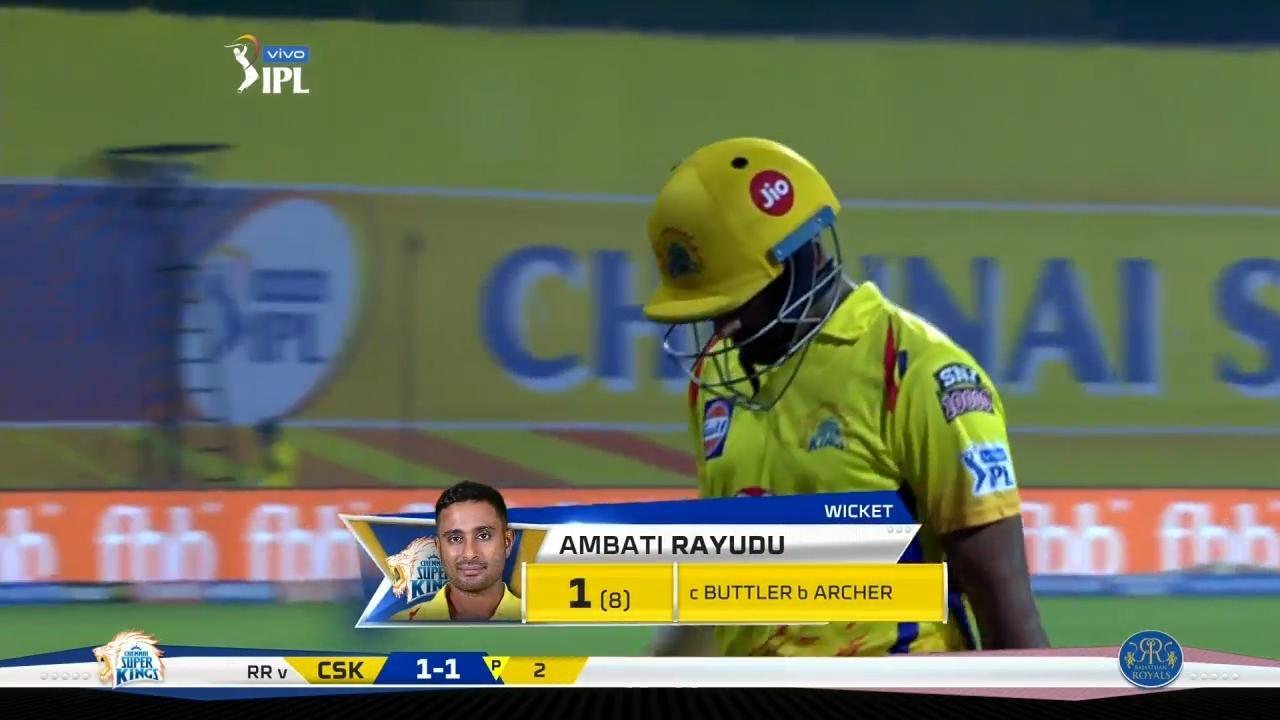 M12: CSK vs RR – Ambati Rayudu Wicket