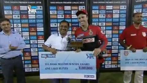 M39: KXIP vs RCB – YES Bank Maximum Sixes – AB de Villiers