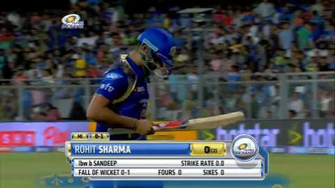 M7: MI vs KXIP – Rohit Sharma Wicket