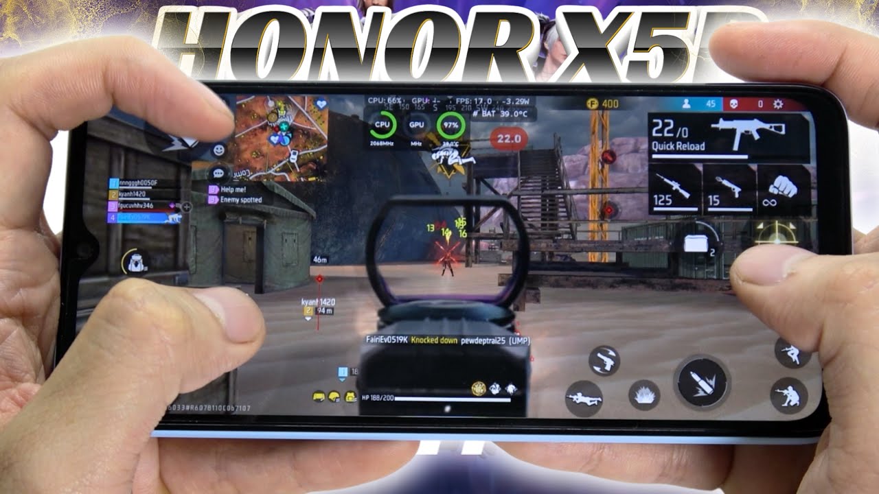 Honor X5b test game Free Fire Mobile | Helio G36