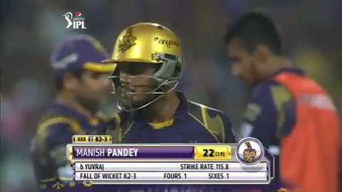 M42: KKR vs DD – Manish Pandey Wicket