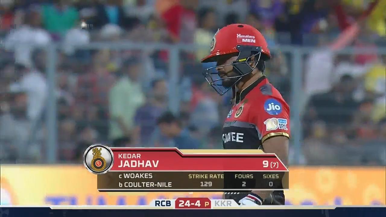 M27: KKR vs RCB – Kedar Jadhav Wicket