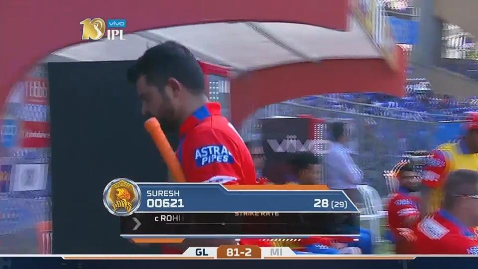M16: MI vs GL – Suresh Raina Wicket
