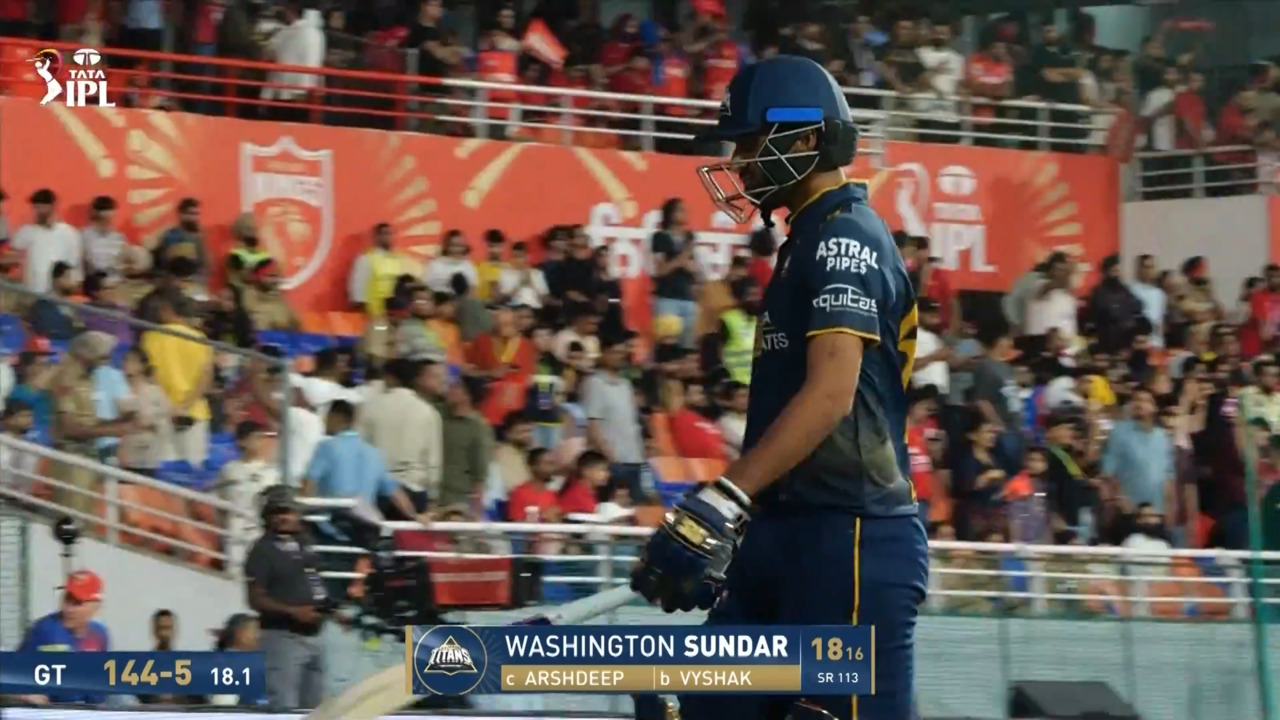 IPL 2026 M04: PBKS vs GT - Washington Sundar Wicket