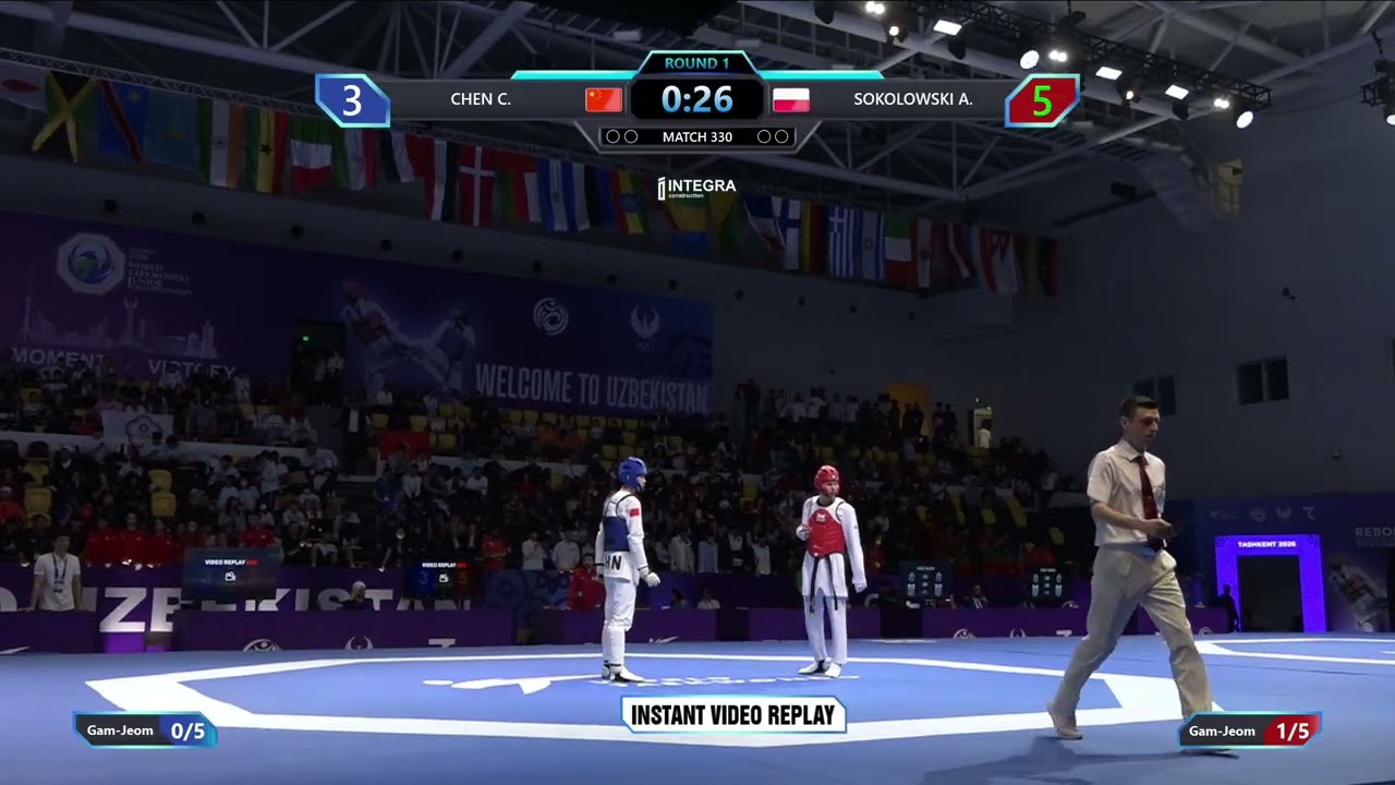 330 Round of 16 M 55kg CHN CHEN C POL SOKOLOWSKI A PGM