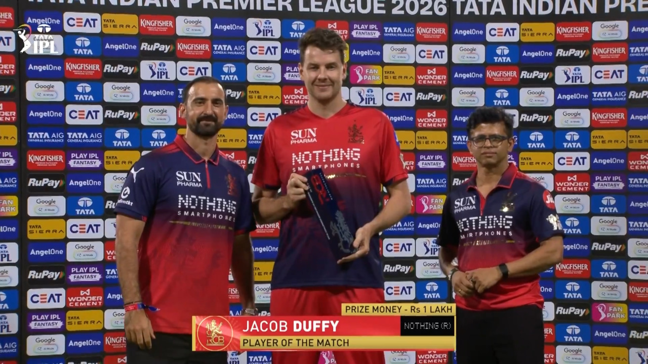IPL 2026 M01: RCB vs SRH - Player of the Match - Jacob Duffy