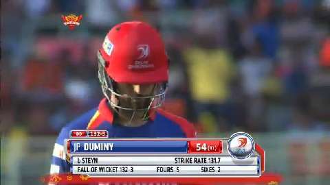 M13: SRH vs DD – JP Duminy Wicket