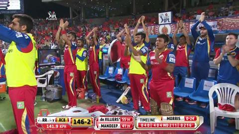 M58: RCB vs RR – AB de Villiers Six
