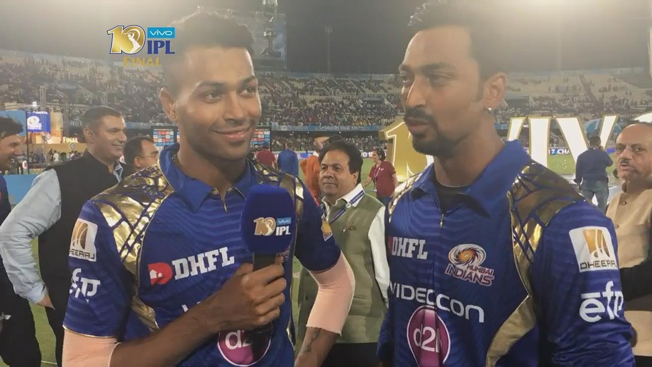 Final: RPS vs MI – Hardik Pandya & Krunal Pandya Interview