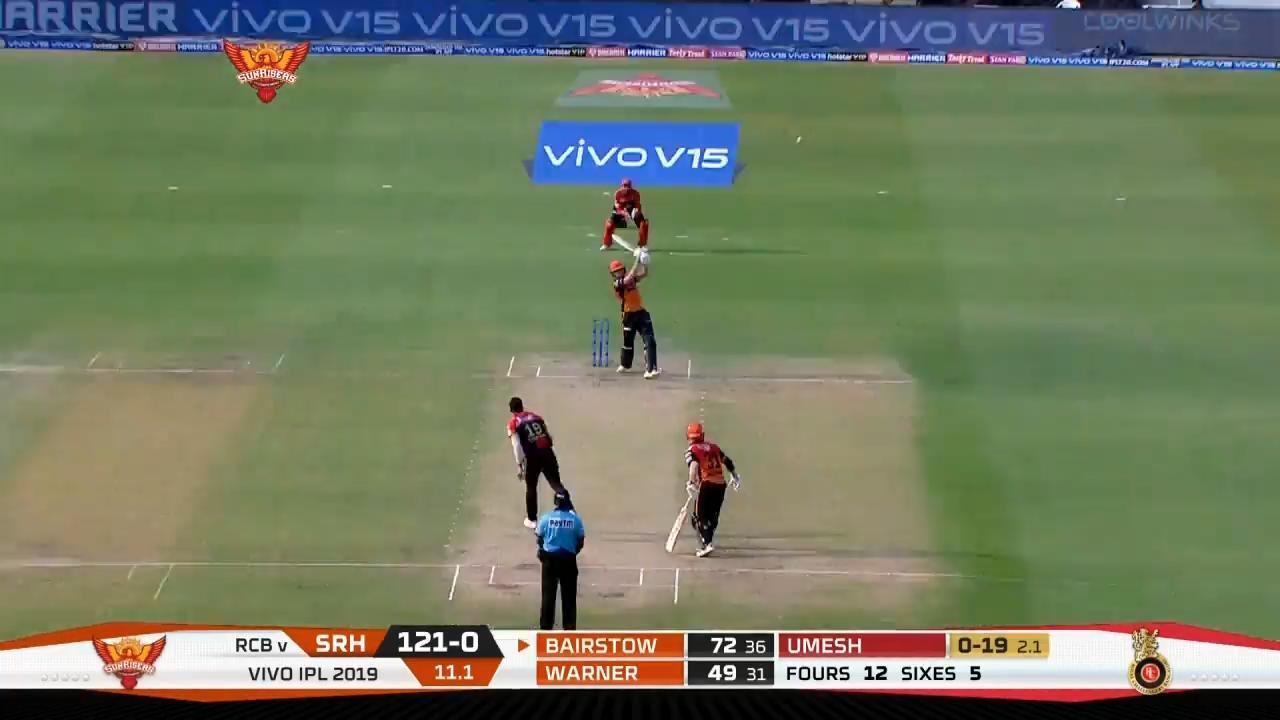 M11: SRH vs RCB – Jonny Bairstow Six
