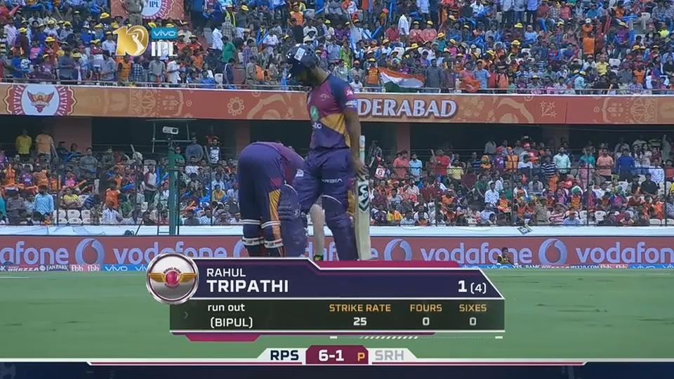 M44: SRH vs RPS – Rahul Tripathi Wicket