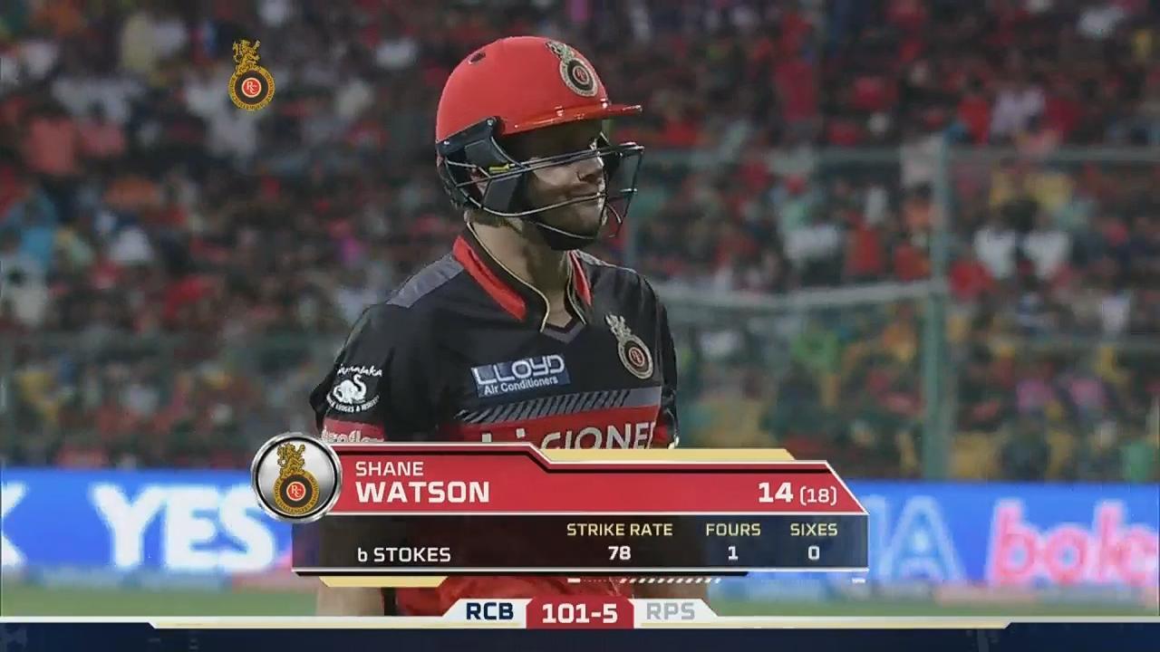 M17: RCB vs RPS – Shane Watson Wicket background