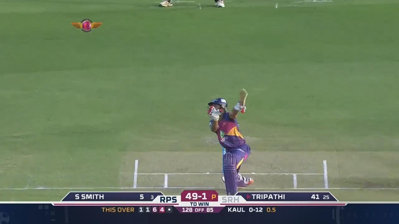 M24: RPS vs SRH – Rahul Tripathi Six