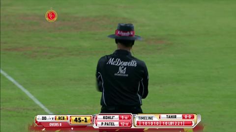 M38: RCB vs DD – Virat Kohli Wicket background