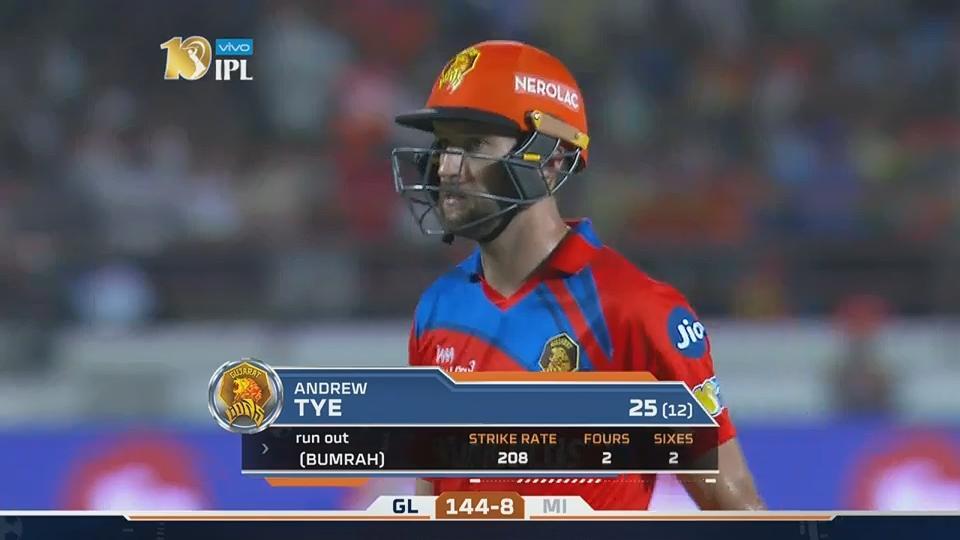 M35: GL vs MI – Andrew Tye Wicket
