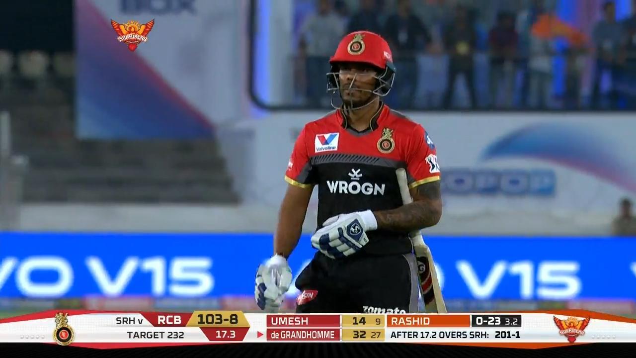 M11: SRH vs RCB – Umesh Yadav Wicket background