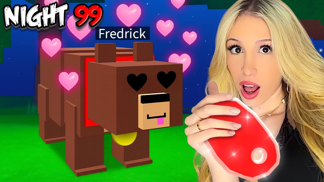 SURVIVING 99 NIGHTS with a PET BEAR in 99 NIGHTS IN THE FOREST... *NEW TAMING UPDATE*